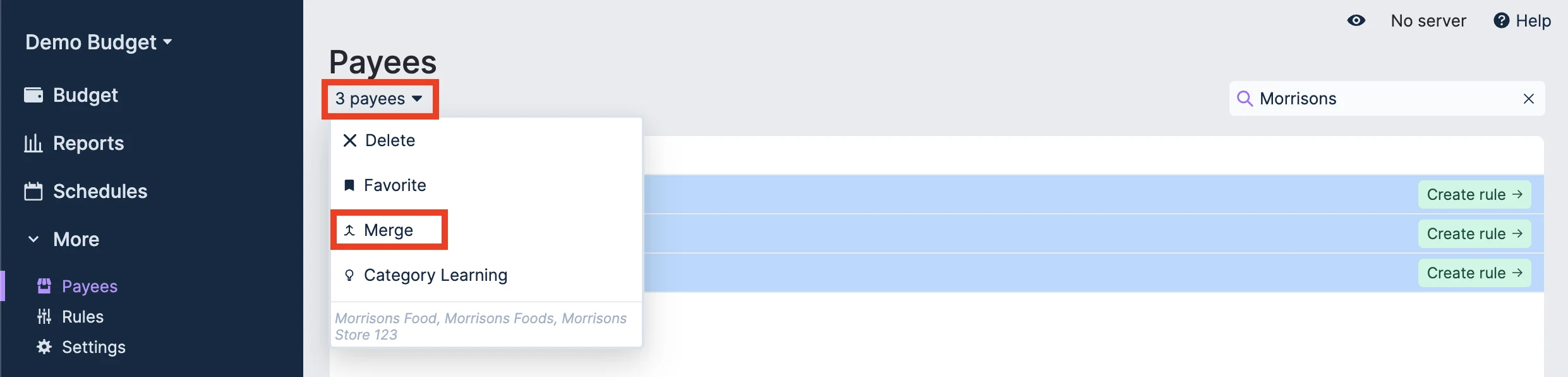 Image merging payees