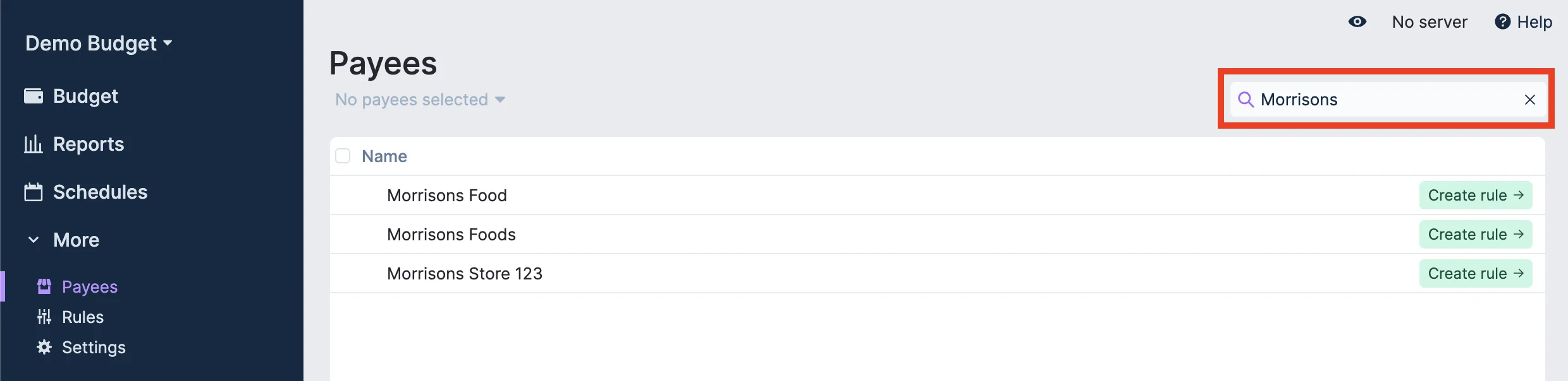 Image searching for a Payee