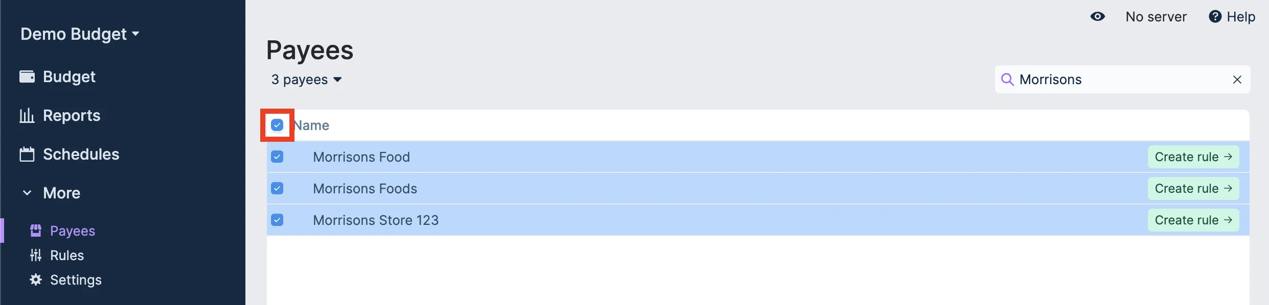 Image selecting Payees